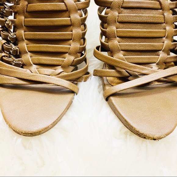 L.A.M.B | tan leather gladiator heels - Picture 3 of 6